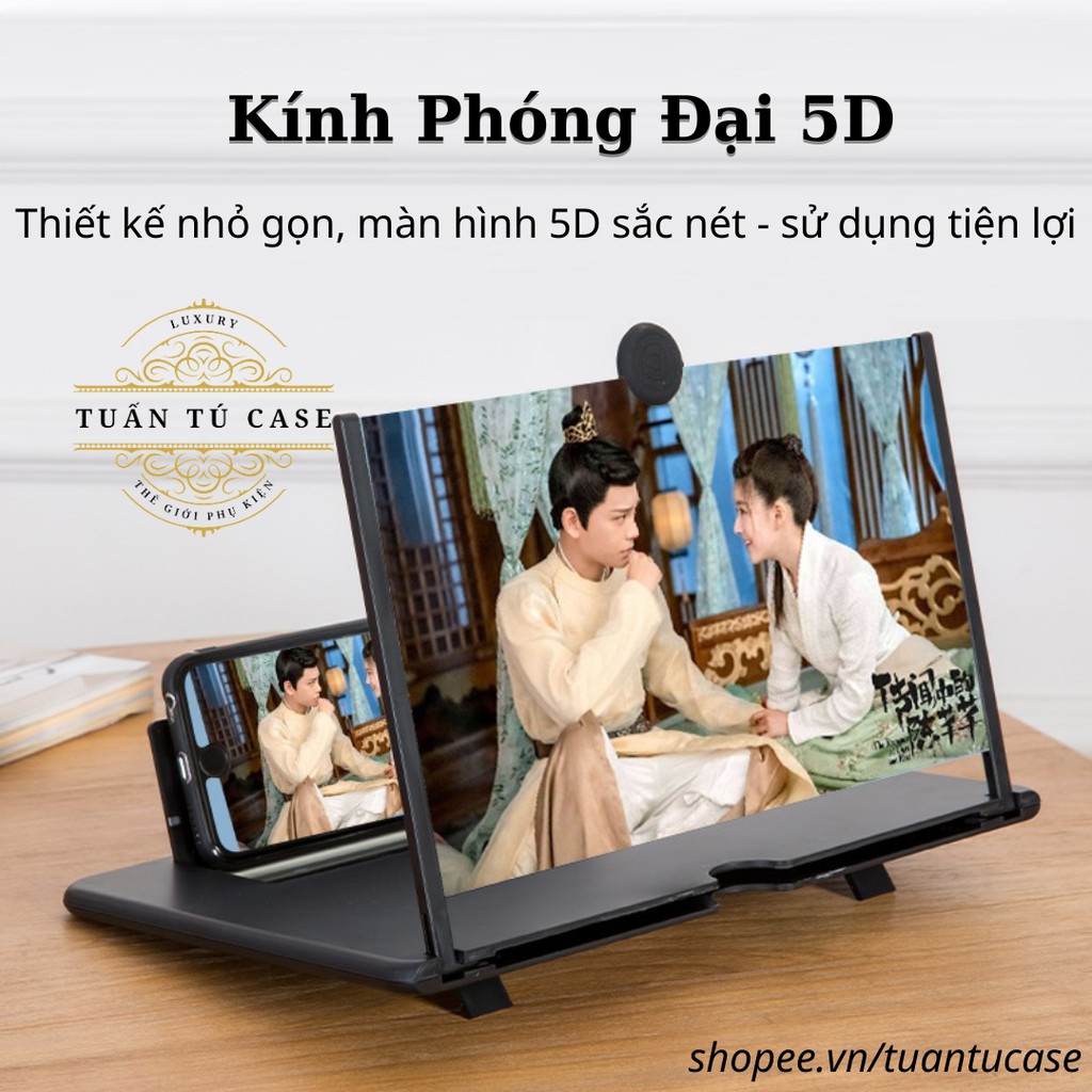 Kính phóng to màn hình điện thoại 5D Cao Cấp - Kính phóng đại màn hình điện thoại sắc nét không nhòe không đau mỏi mắt