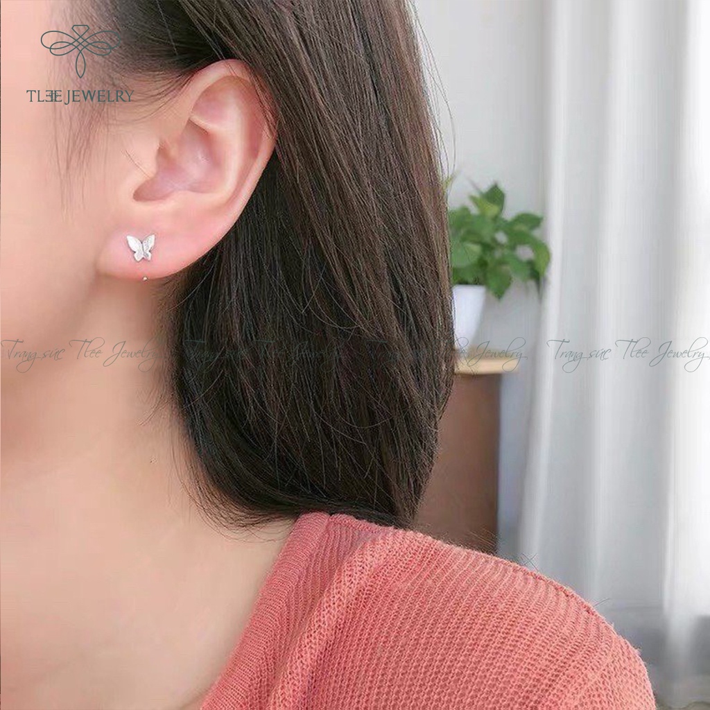 Khuyên tai bạc nữ TLEE hồ điệp dáng móc cá tính, đơn giản NCJ B0196