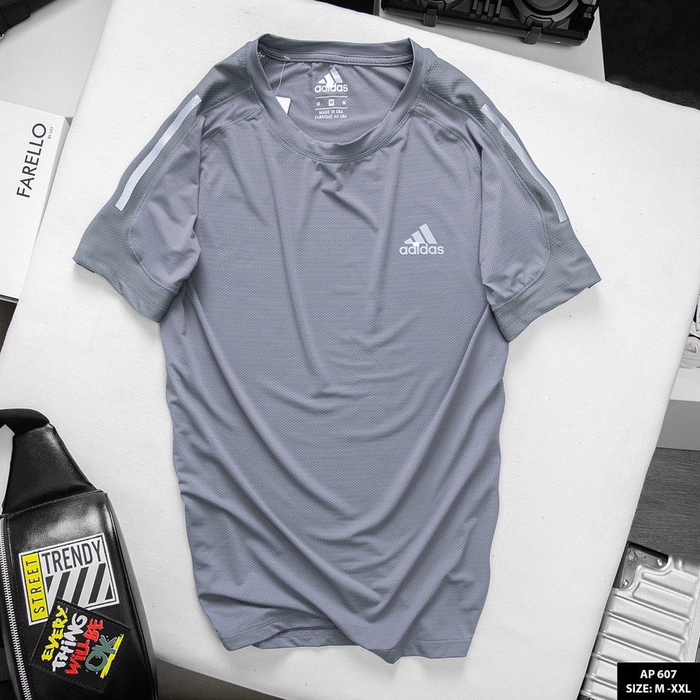 Áo phông nam thể thao adidas cao cấp mùa hè cộc tay cổ tròn chất thun lạnh mã 607