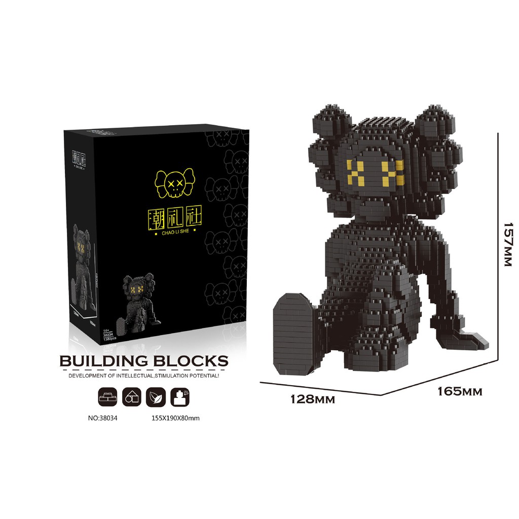 Lego nano block CHAOLI Kaws ngồi 38029 - 38034 Xếp hình nanoblock CHAOLISHE