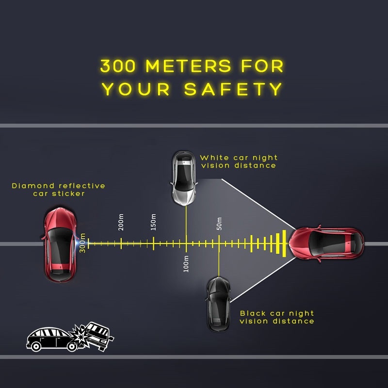 Set 2 miếng dán phản quang cảnh báo cho cửa xe hơi