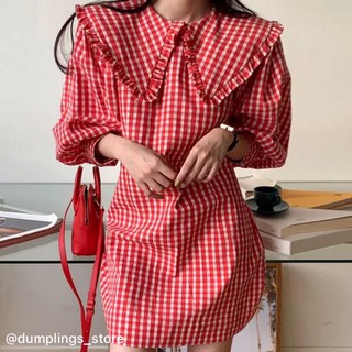 Váy kẻ caro đen - đỏ