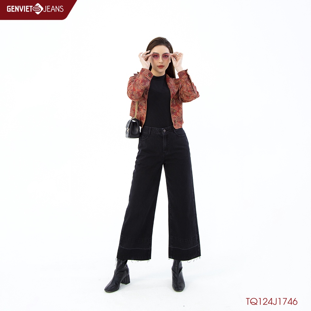 Quần Dài Jeans Nữ Gấu Xỏa GENVIET TQ124J1746
