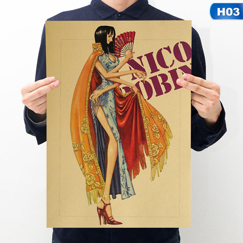 Áp phích treo trang trí phòng in hình nhân vật One Piece