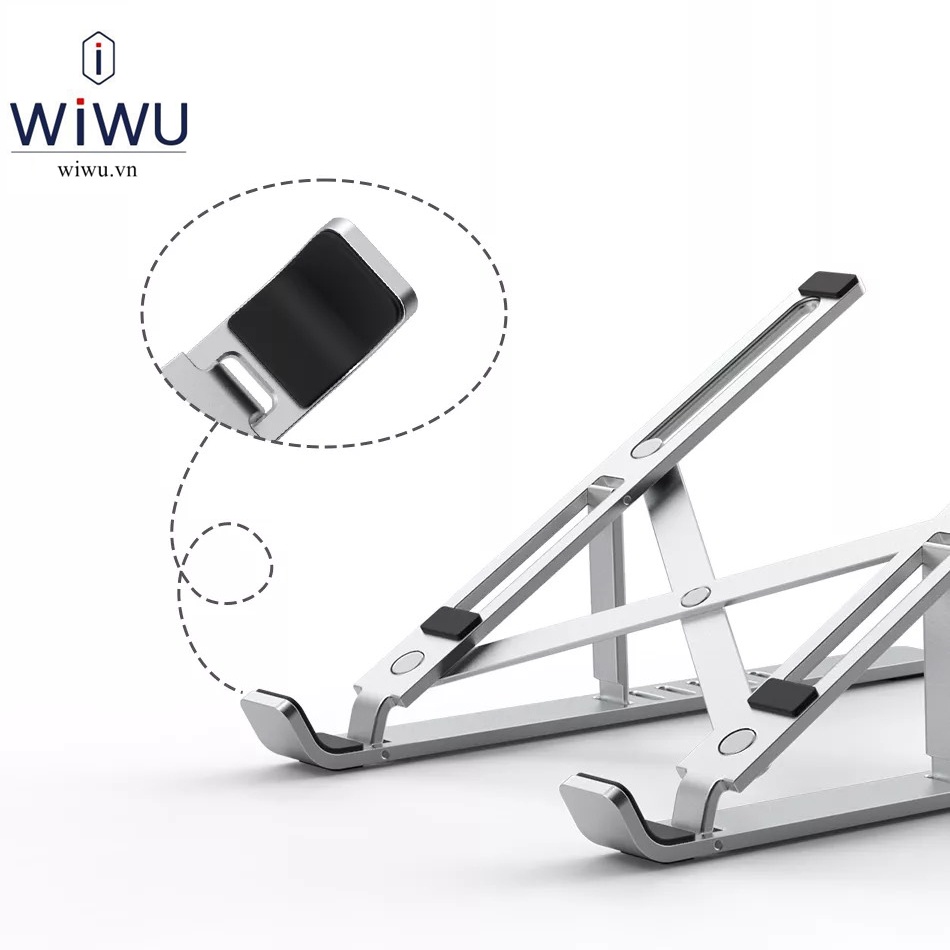 Giá đỡ kim loại xếp gọn Wiwu Laptop Stand S400 cho Mac book 16 inch M1 , Laptop 13 – 16 inch nhỏ gọn chắc chắn