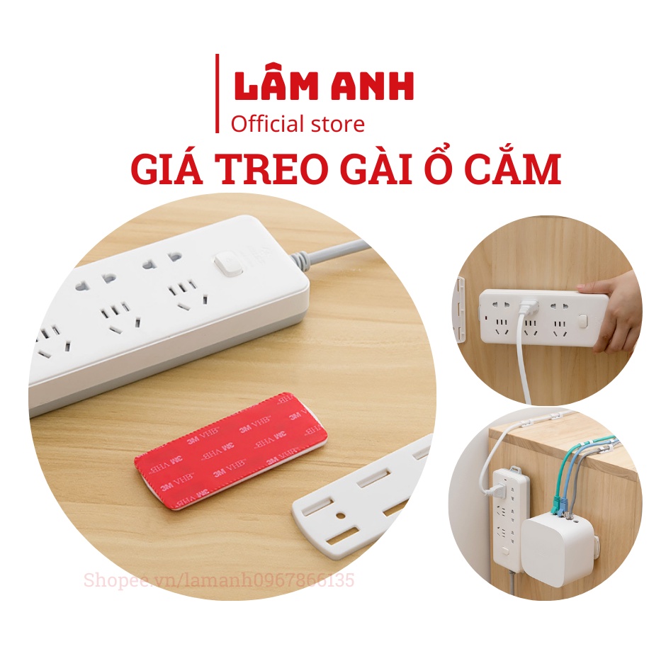 Miếng Dán Tường Treo Ổ Cắm Điện, Modem Wifi – Giá Đỡ Cố Định Ổ Cắm Điện Treo Tường Đa Năng