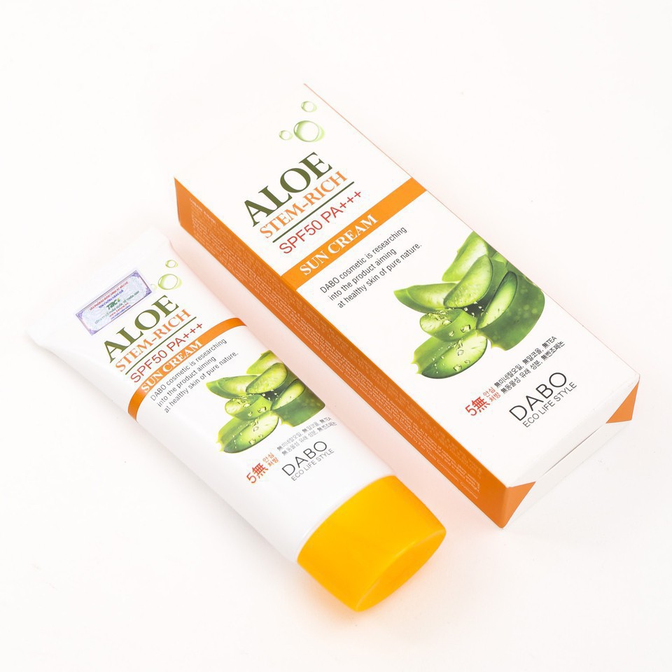 [Cửa hàng chính hãng]  Kem chống nắng dưỡng da Lô Hội Dabo Aloe Stem Rich 70ml 