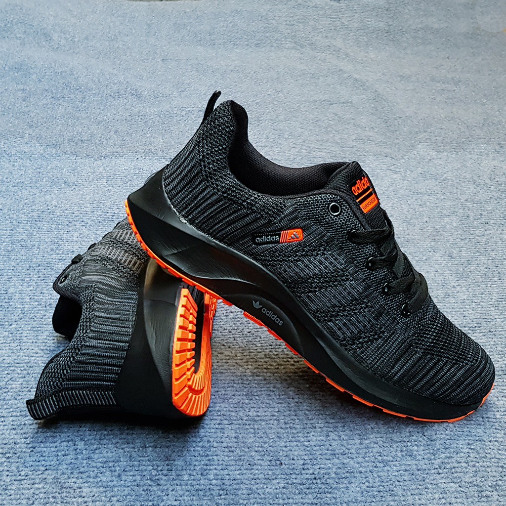 (sale giá sốc) Giày Nam, Giày thể thao Nam đen cam cực nhẹ, cực êm