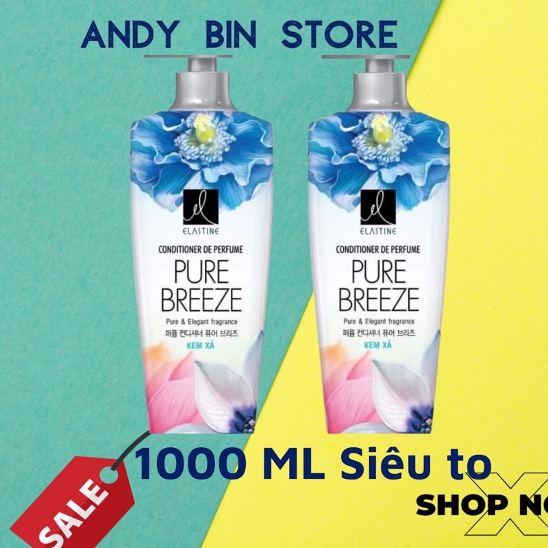 1000 ML- Dầu xả Elastine Hương Nước Hoa Dưỡng Tóc PURE BREEZE HÀN QUỐC