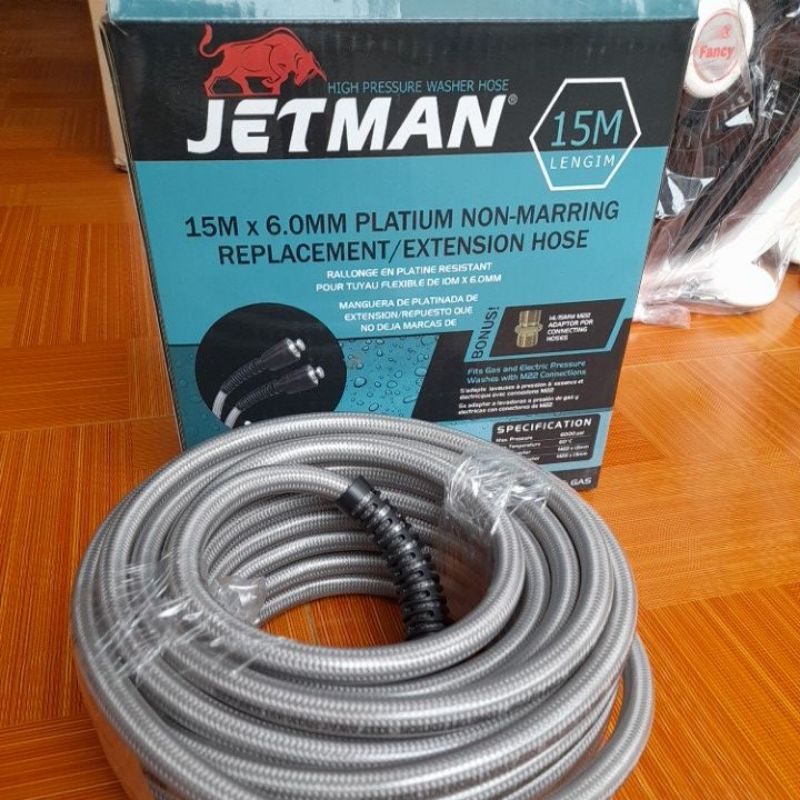 Dây Rửa Xe Áp Lực Cao JETMAN độ dày 4 Lớp chống nứt vỡ- Hàng Chính Hãng