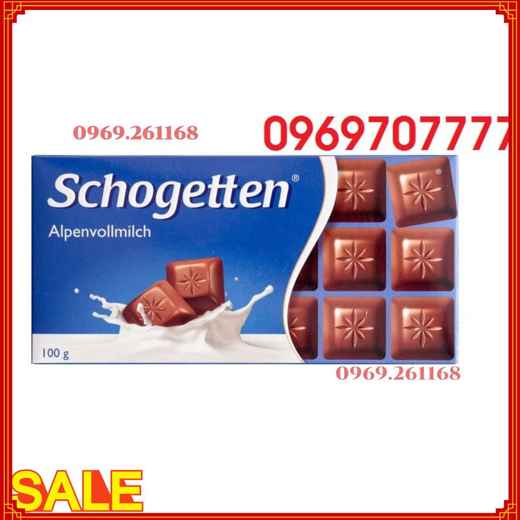 [Chính hãng] Chocolate Schogetten Alpenvollmilch vị Milk Choco 100gr