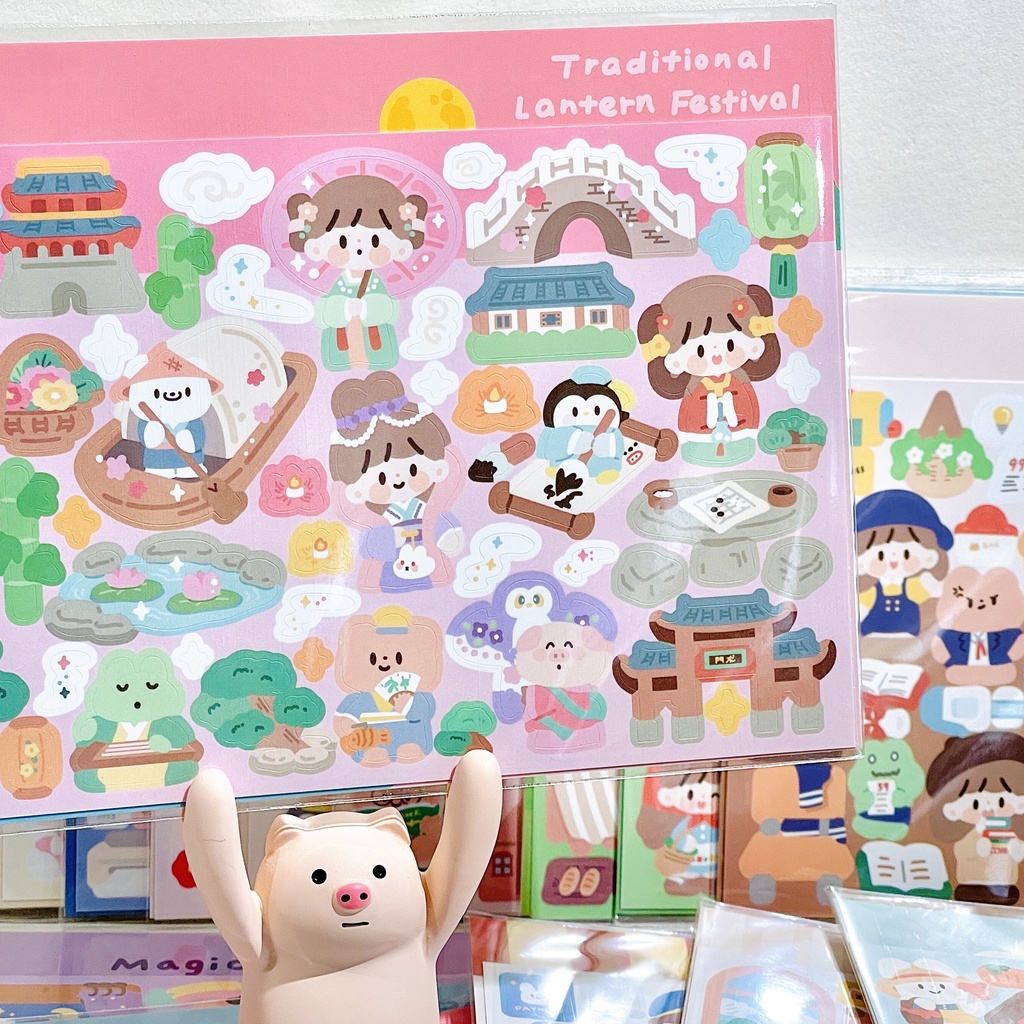 🌴 Sticker nhãn dán Polcos cảnh chủ đề zZoton 12 kiểu Sticker nhãn dán cô gái trẻ dễ thương Sổ tay goo card