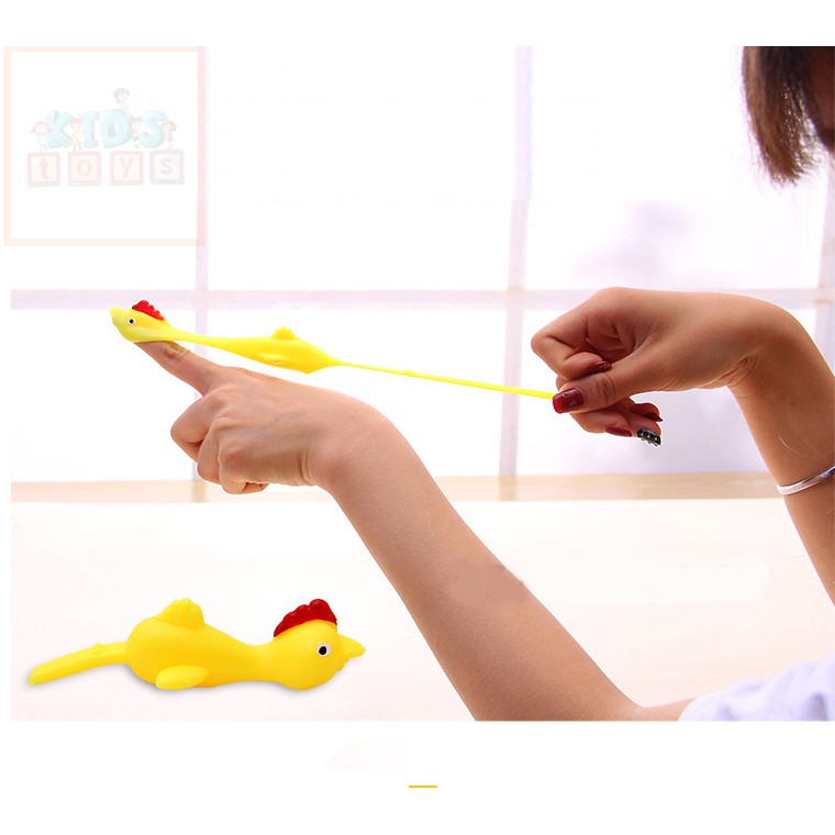 Gà bay dính tường cao su silicon, đồ chơi bắn gà giải trí trong nhà, văn phòng, giảm stress - 1 con