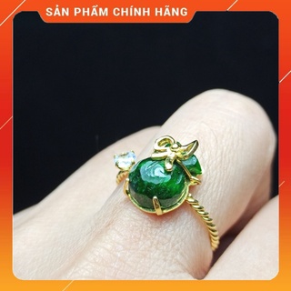 Nhẫn túi tiền đá ngọc sơn thủy free size