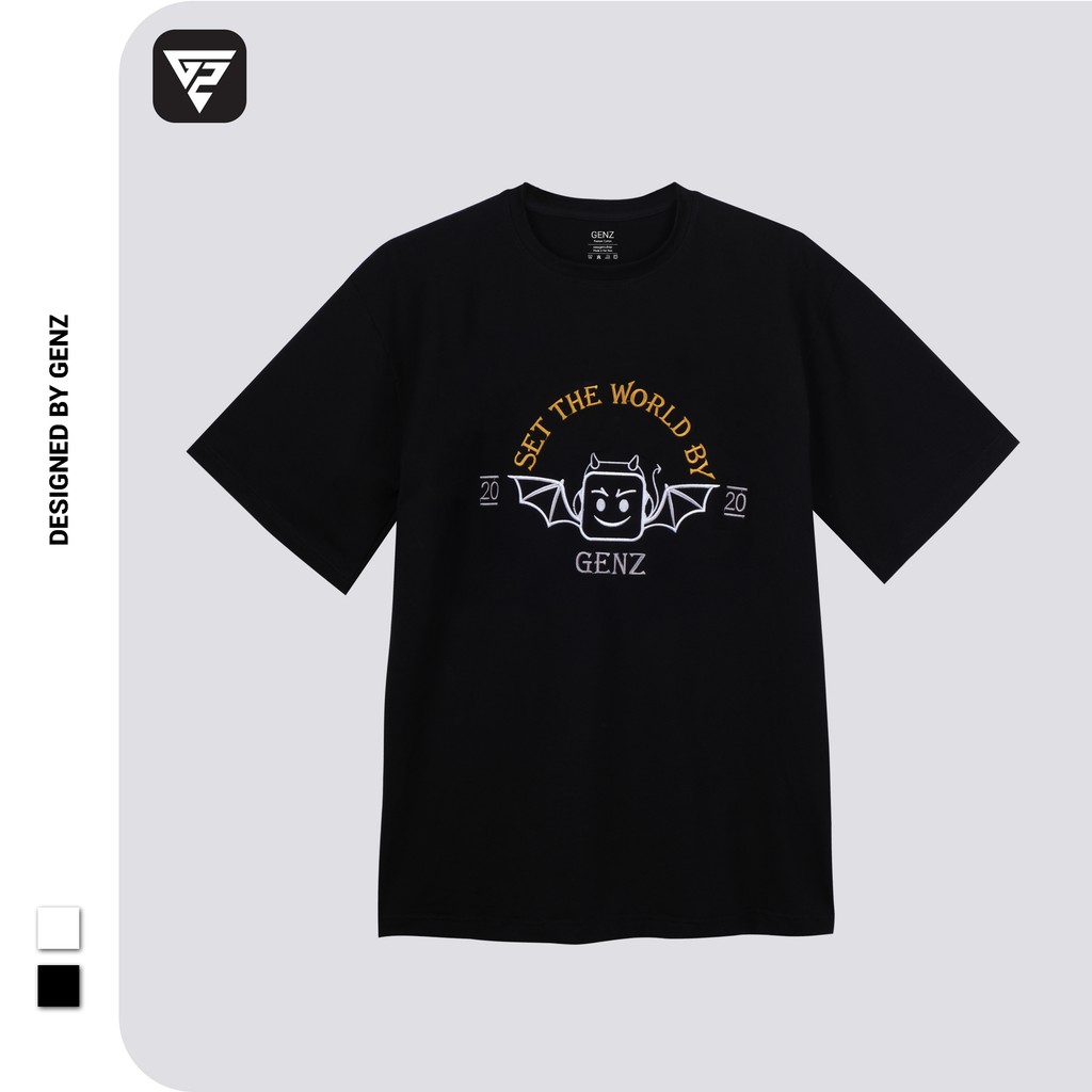 Áo thun tay lỡ GENZ phông Unisex nam nữ Premium Cotton oversize form rộng Devil Mascot | BigBuy360 - bigbuy360.vn