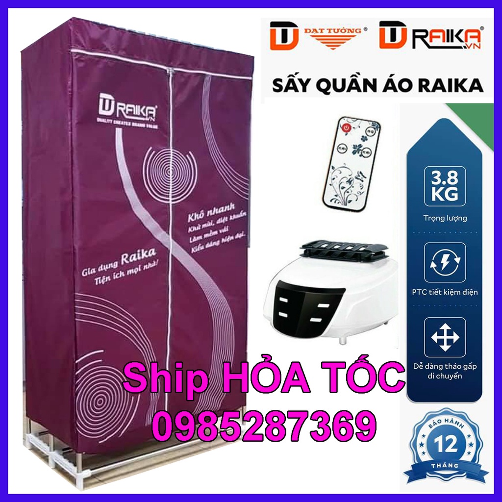 Tủ Sấy Quần Áo Đạt Tường Raika. Hàng Chính Hãng. Công Suất 1500W Sấy Khô Cực Nhanh