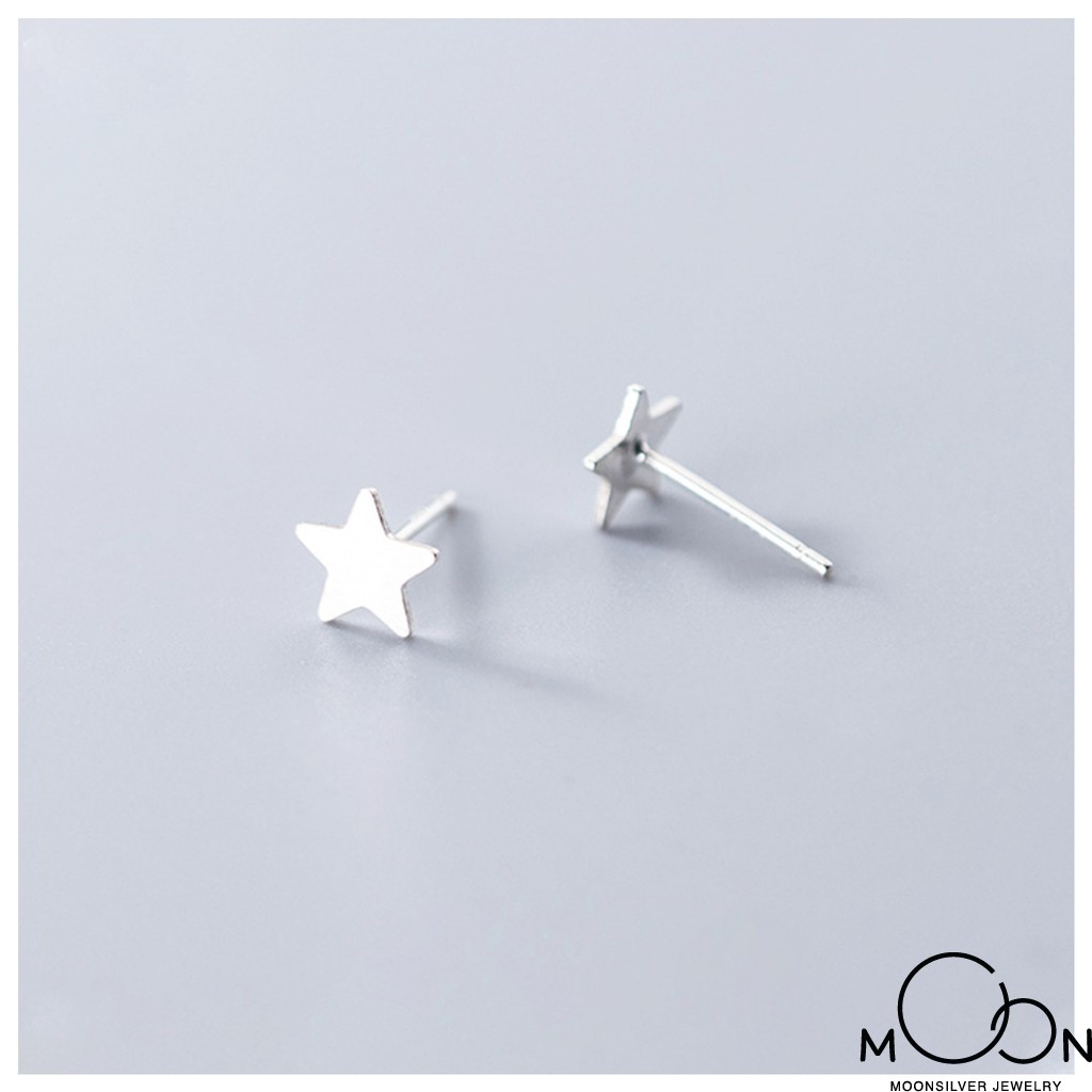 Khuyên tai bạc nữ bông tai bạc 925 nụ hình ngôi sao xinh xắn Rolling Star moonsilver