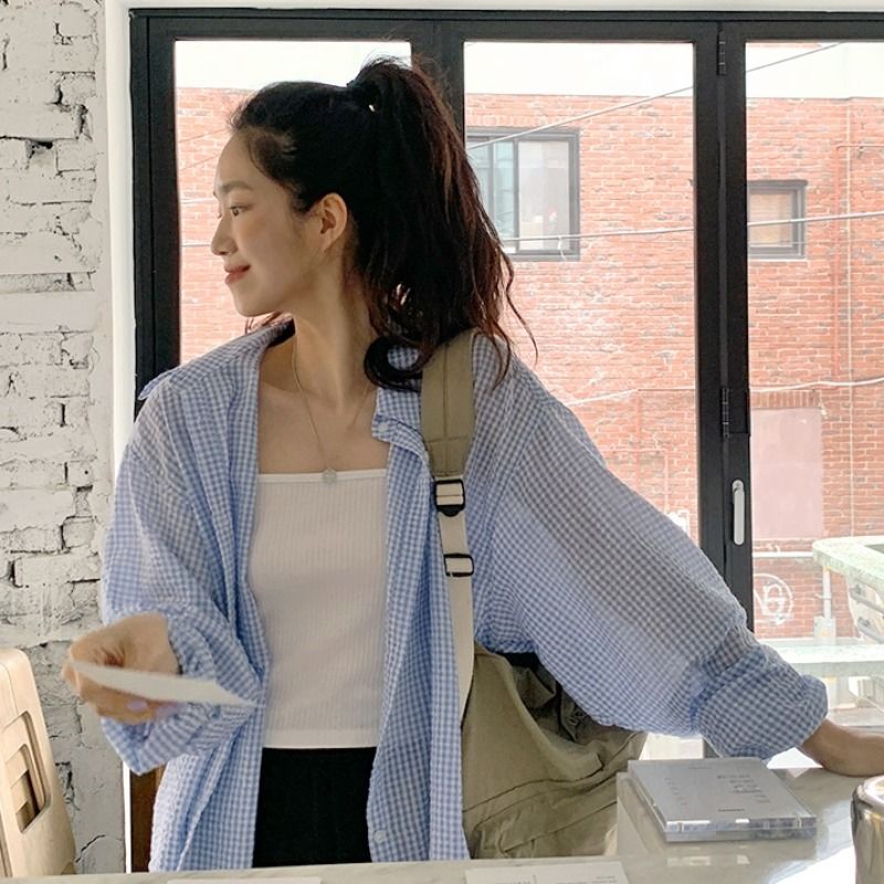 Áo Sơ Mi Nữ Tay Dài Dáng Rộng Phong Cách Hàn Quốc Thời Trang Mùa Thu Mới 2022