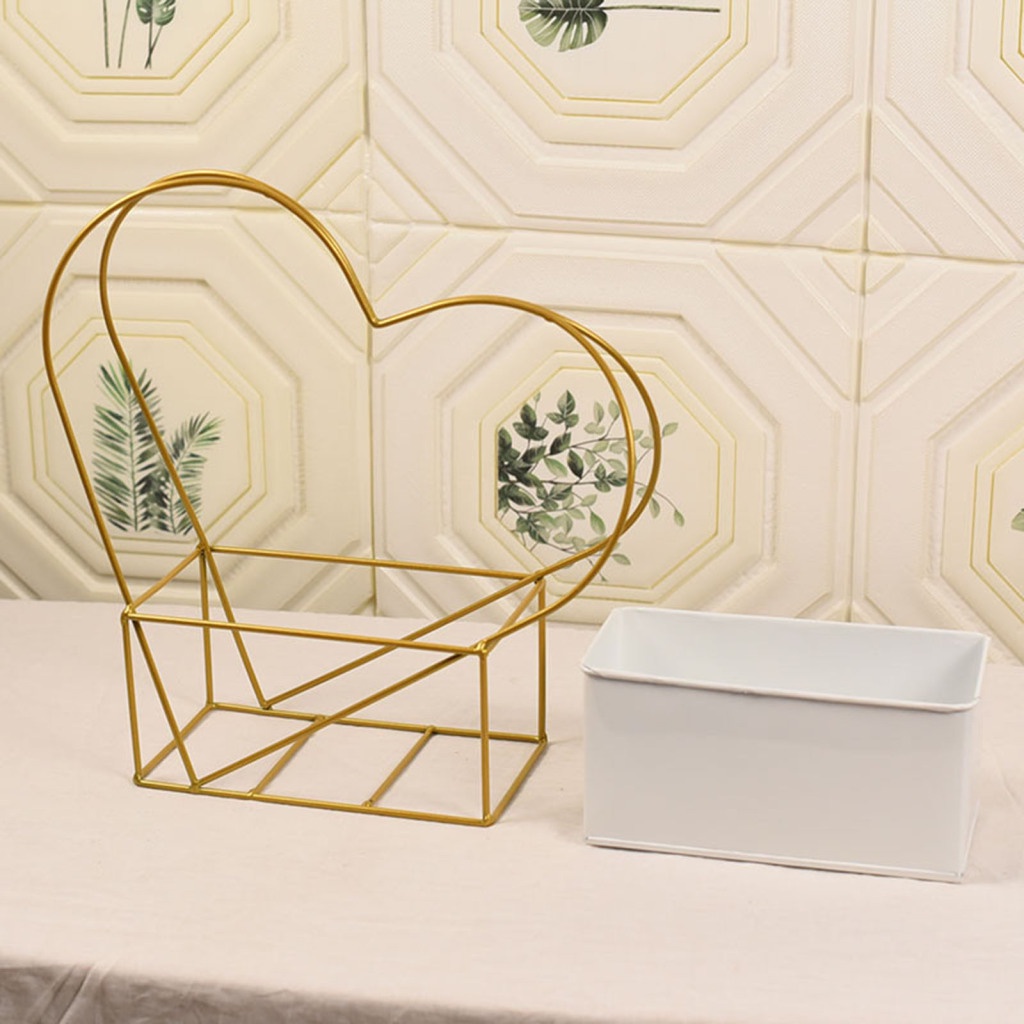 Giá Đỡ Chậu Hoa Để Bàn Bằng Sắt Mạ Kẽm Trái Tim Hình Học Trang Trí Nhà Cửa / Tiệc Cưới