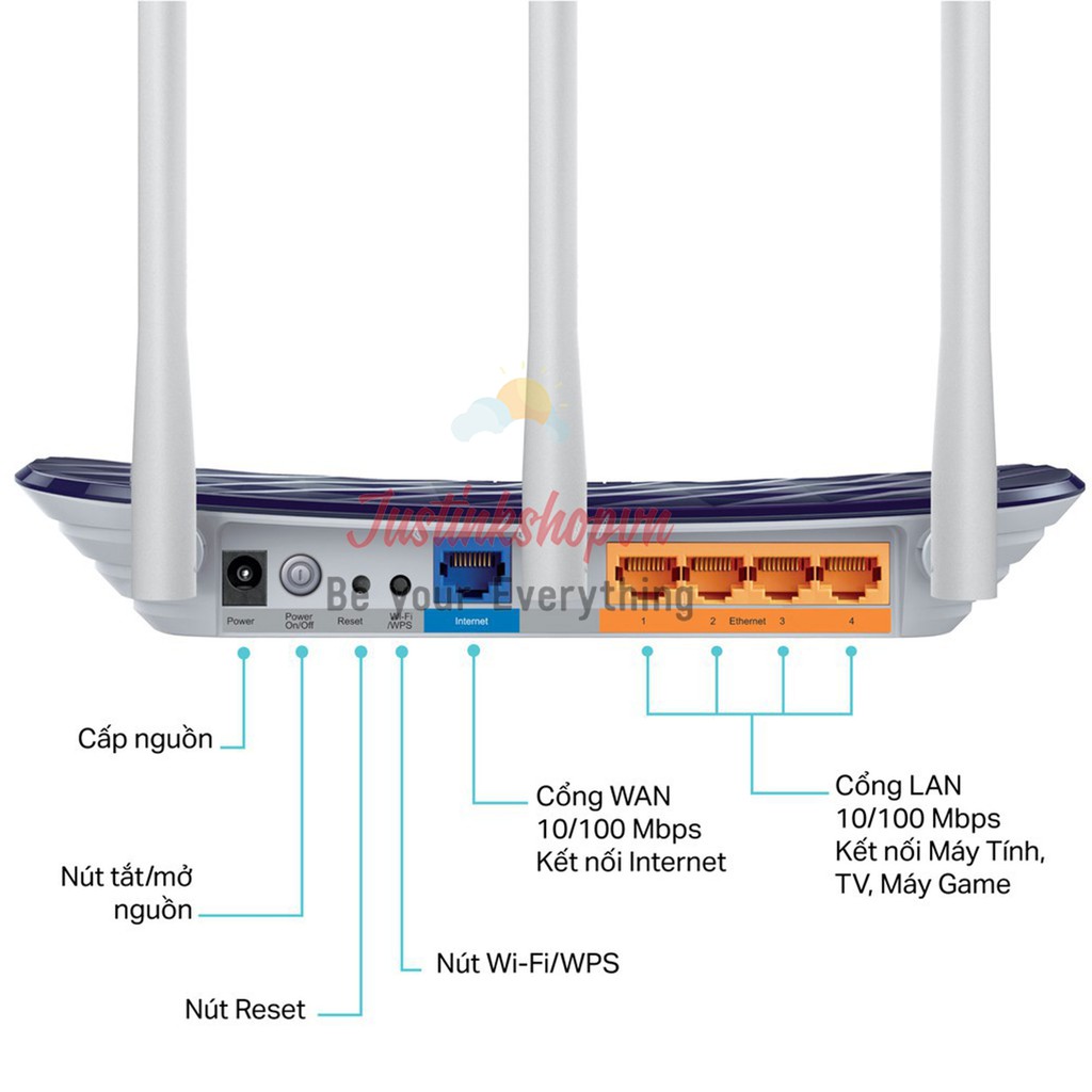 Bộ phát Wifi Router Băng Tần Kép Tplink Archer C20 Gigabit AC750 2.4GHz & 5GHz - Hàng Chính Hãng - JLVQ-1705-PWTP