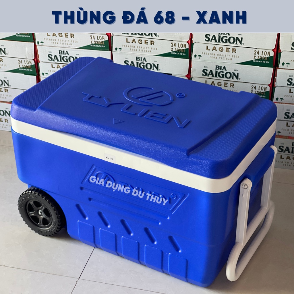 Thùng Đá Vuông Có Bánh Xe Happy Cooler,Dung Tích 58L, 68L Giữ Lạnh 3 Ngày, Nhựa Chính Phẩm Cứng Cáp Của Gia Dụng Du Thủy