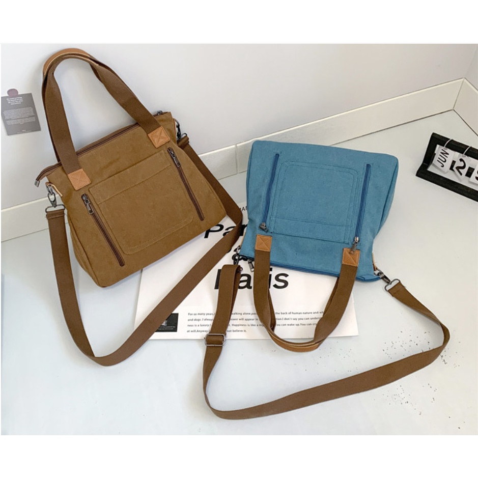 Túi xách túi đeo vai nữ vải canvas thời trang cao cấp phong cách mới