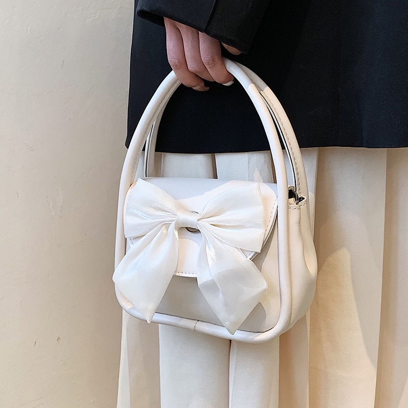 Ielgy Niche Túi Vuông Nhỏ Kết Cấu Cao Cấp Kết Cấu Nơ Dành Cho Nữ