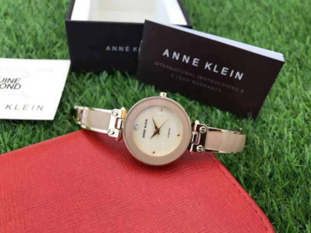 Anne klein - case 28mm - máy nhật - mặt kính cứng