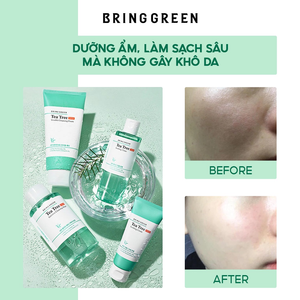 Nước Tẩy Trang Giảm Mụn Làm Dịu Da Bring Green Tea Tree Cica Sensitive Cleansing Water 500ml