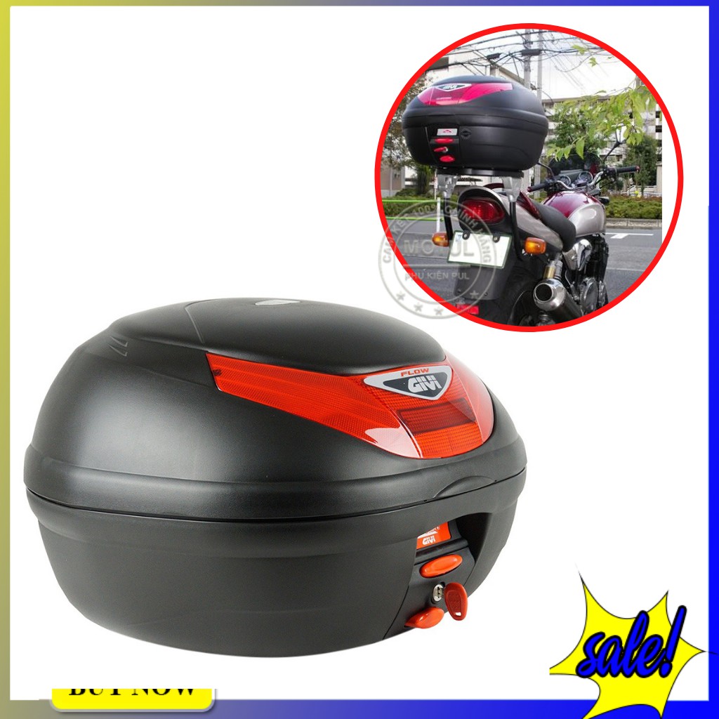 Thùng Sau GIVI E350N Dung Tích 35 Lít Tặng Kèm Đế Hàng Chính Hãng Bảo Hành 2 Năm