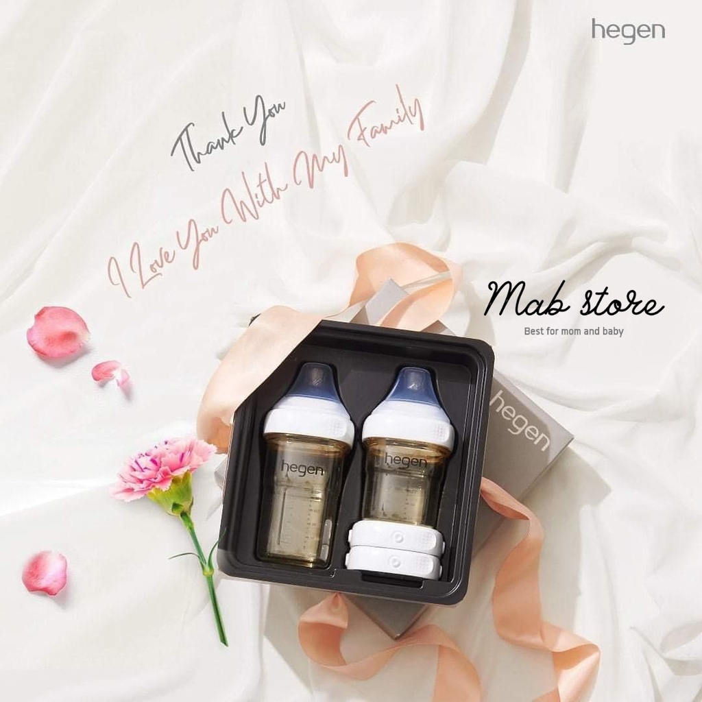 Bộ quà tặng Hegen Basic Stater Kit (gồm 1 bình 150ml, 1 bình 240ml, 2 nắp đậy trữ sữa)
