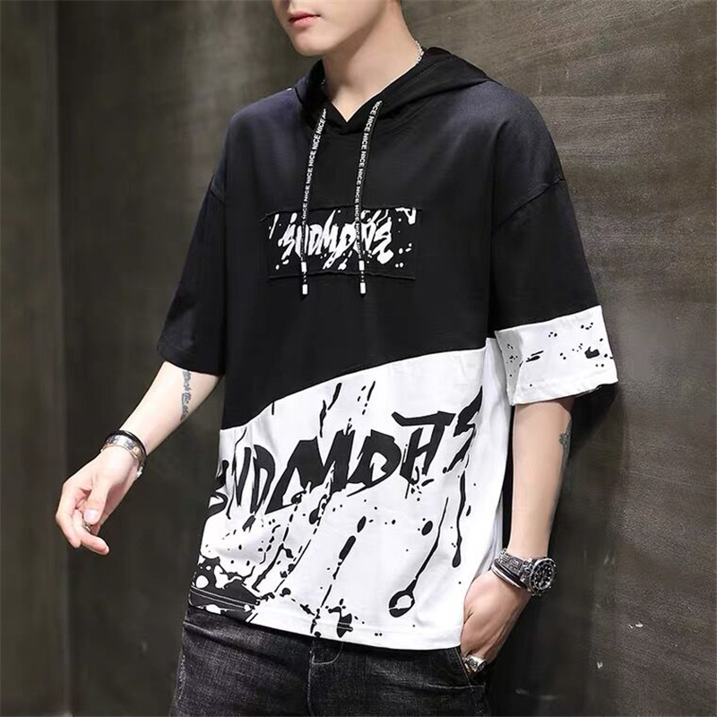 Áo Hoodie Tay Ngắn Thời Trang Phong Cách Hàn Quốc Cho Nam Size M-3Xl | BigBuy360 - bigbuy360.vn