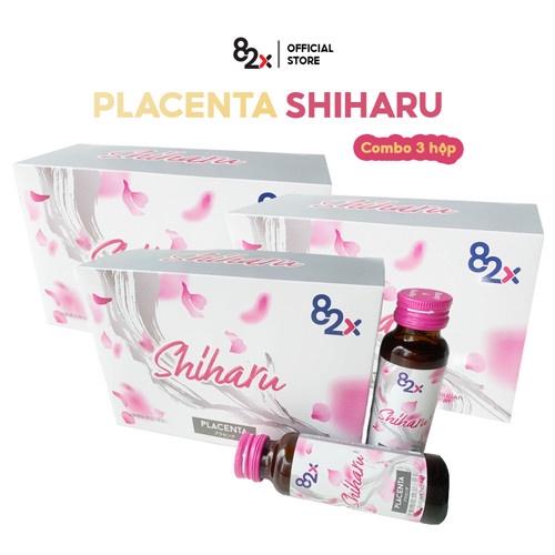 82X Combo 3 hộp Nước uống Placenta Shiharu làm đẹp da đến từ Nhật Bản 50ml/lọ.