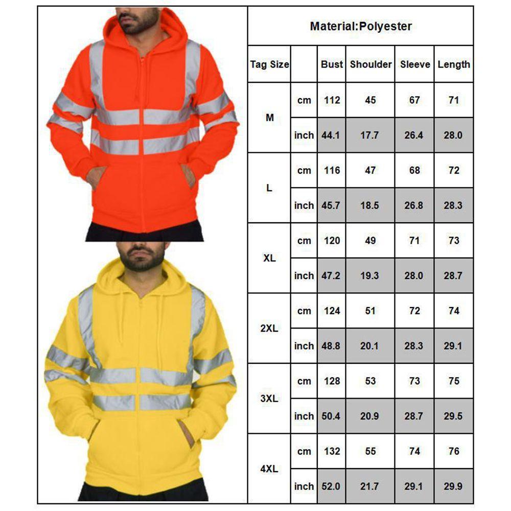 Maxg Hi Viz Vis Áo Hoodie Chui Đầu Có Khóa Kéo Đi Làm Ban Đêm
