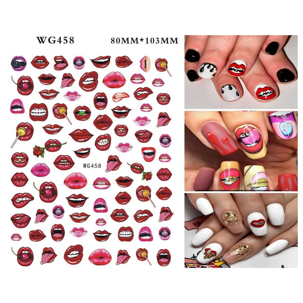 Miếng Dán Móng Tay Tự Dính Họa Tiết Trái Tim Màu Sắc 3D DIY