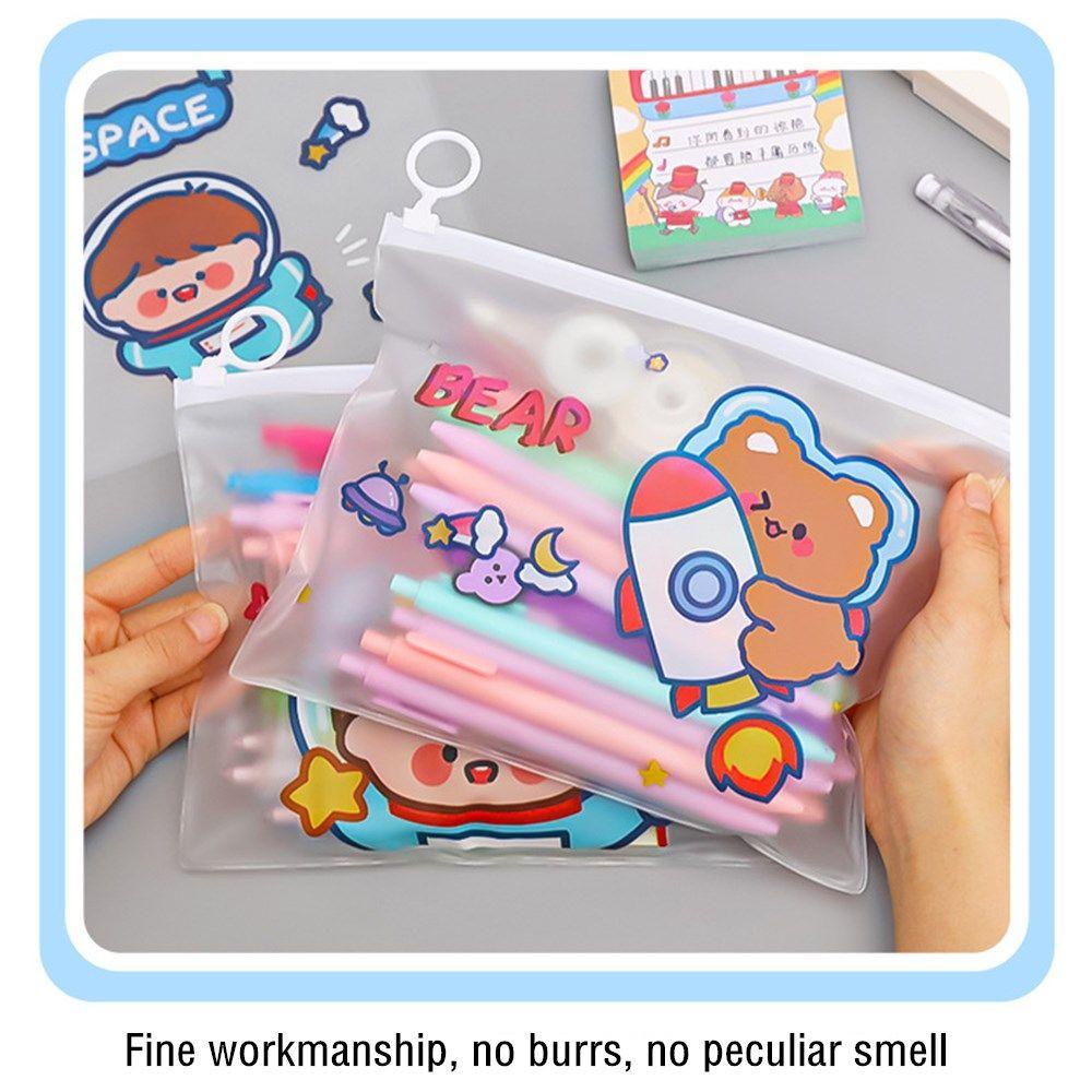 PISTA Túi Đựng Bút Chì In Hình Khủng Long Hoạt Hình Chống Nước Sắp Xếp Gọn Gàng Cho Trường Học
