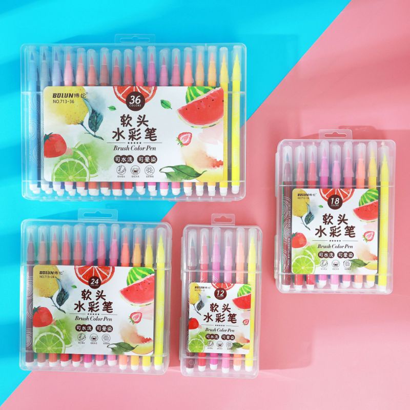 Bút màu dạ Brush Water ngòi lông mềm cho bé học vẽ