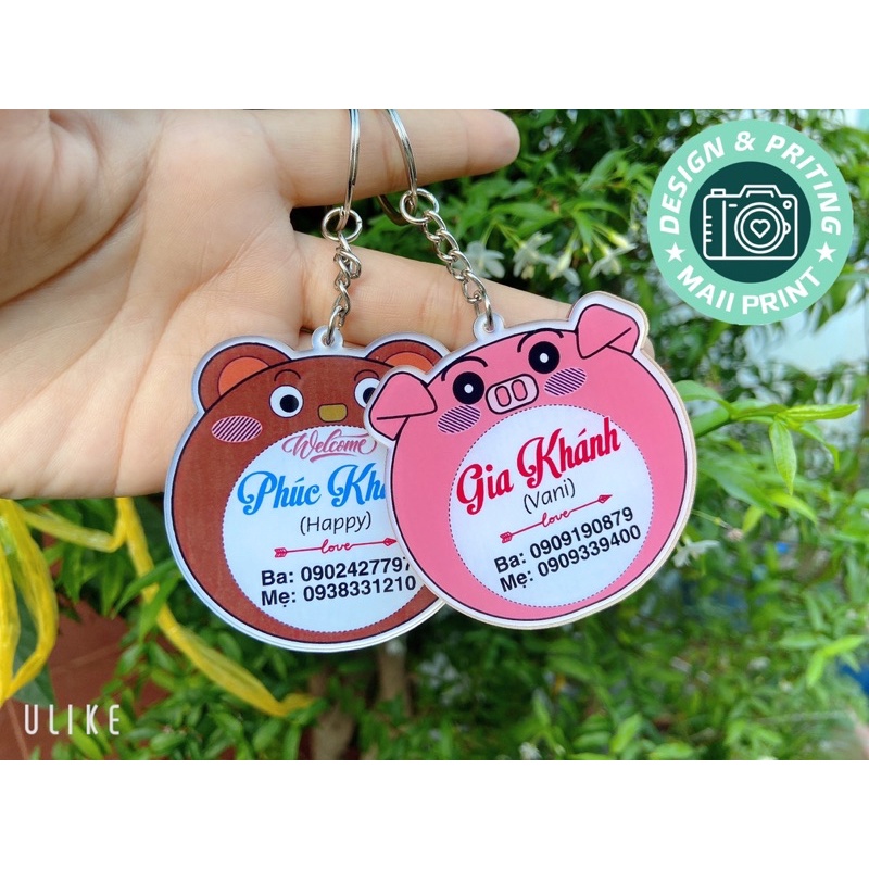 ❤️ BẢNG TÊN TREO BALO CHO BÉ IU 🍀 IN THEO YÊU CẦU