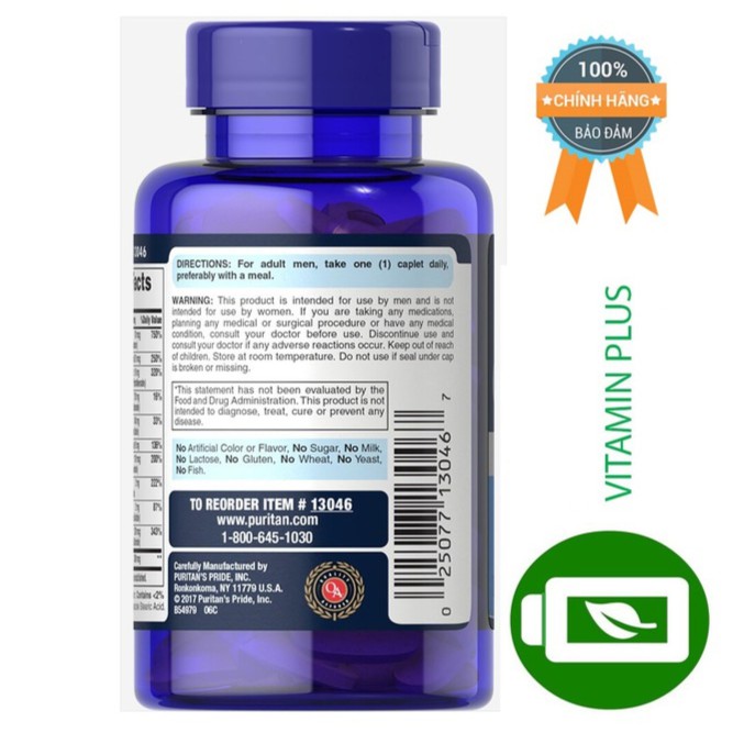 Tăng cường sức khỏe cho nam giới Vitamin và khoáng chất Puritan's Pride One Daily Men's Multivitamin 100viên | BigBuy360 - bigbuy360.vn
