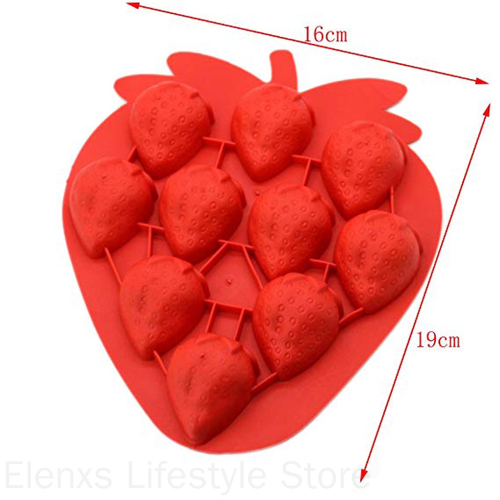 Khuôn Silicon Làm Đá / Sô Cô La Hình Trái Dâu Đáng Yêu