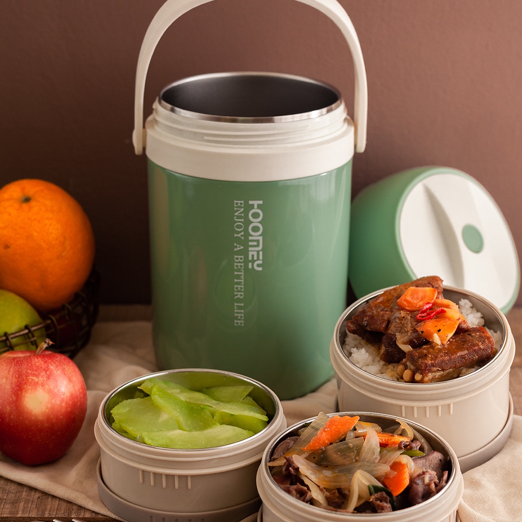 Hộp cơm giữ nhiệt Lason Magic 2300ml, cà men đựng cơm, cặp lồng ủ nóng giữ nhiệt 8-12 tiếng CB-HC-GN07