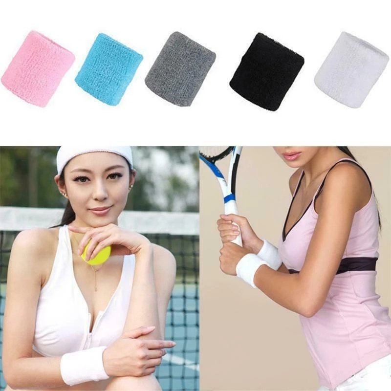Băng quấn thể thao bảo vệ cổ tay thấm hút mồ hôi bằng cotton nhiều màu sắc tự chọn