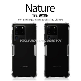 Ốp lưng hãng Nillkin Silicone dẻo trong suốt chống sốc cho Samsung Galaxy S20 Ultra, S20 Plus, S20