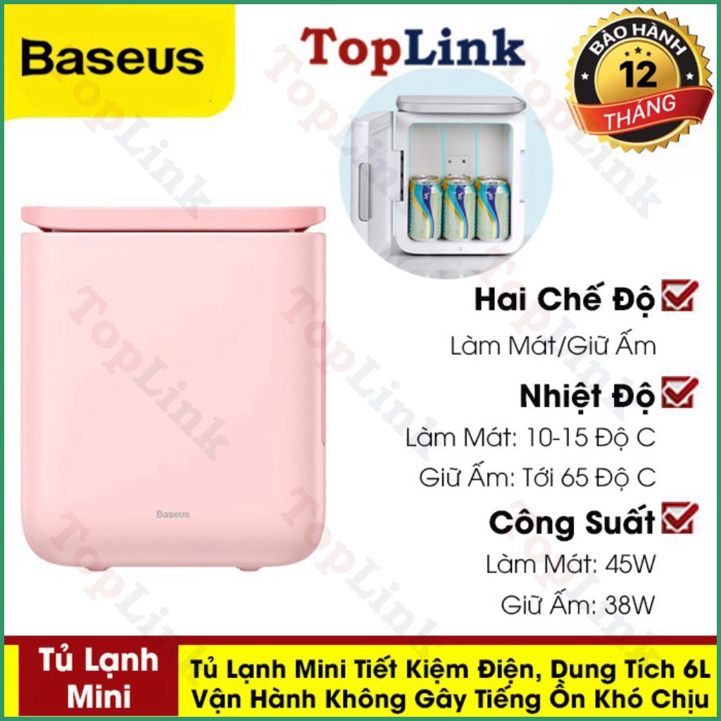 Tủ Lạnh Mini Baseus Dung Tích 6L, Hai Chế Độ Làm Lạnh Và Giữ Ấm, Dùng Trên Xe Hơi, Cho Gia Đình, Văn Phòng, Ký Túc Xá