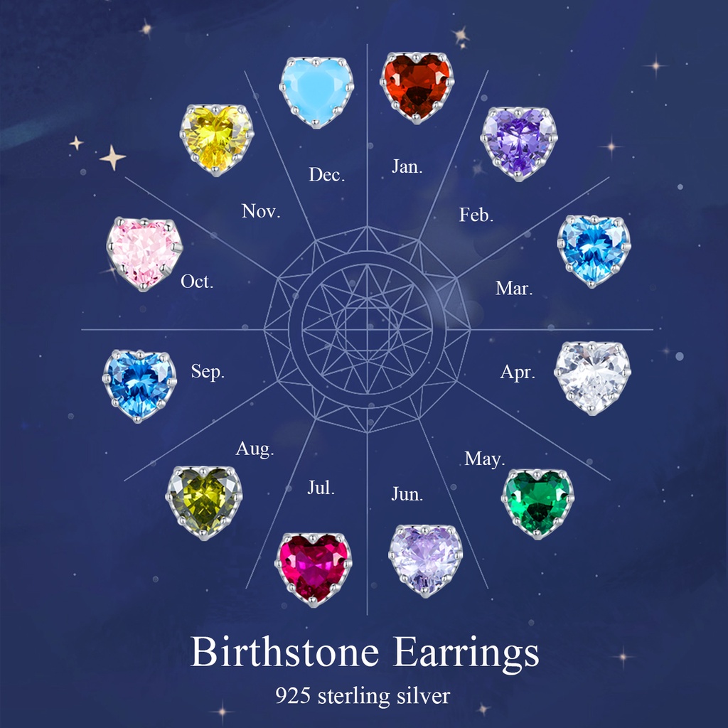 BAMOER 1 Đôi Bông Tai bạc 925 Đính Đá Thời Trang