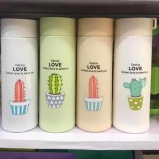 [XẢ KHO+FREE SHIP] Bình nước in hình xương rồng nhiều màu 400ml cute