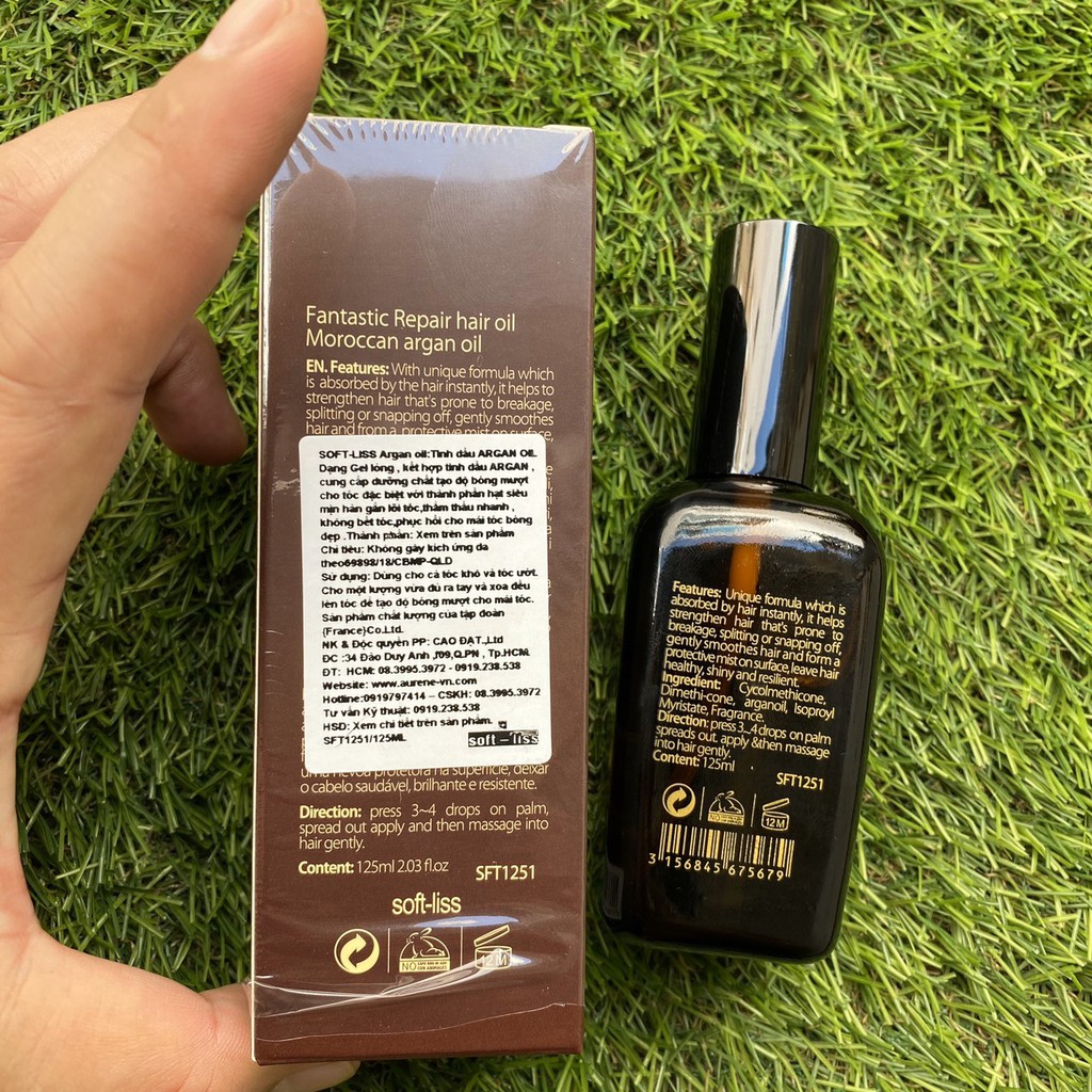 Tinh dầu dưỡng tóc AURANE Argan Fantasic Repair Hair Oil Soft-Liss 125ml ( mẫu vuông )