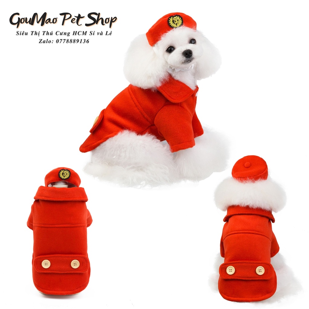 [Ảnh thật] Áo khoác + nón chất nỉ siêu đẹp dành cho chó mèo - goumao pet