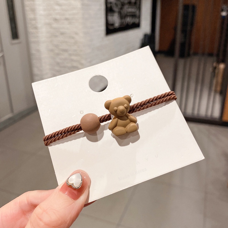Phong cách đơn giản Phụ kiện tóc cho bé Gấu hoạt hình Hàn Quốc Bộ dây buộc tóc cho bé gái Dây buộc tóc Dây cao su Đầu Dây buộc tóc cho trẻ em