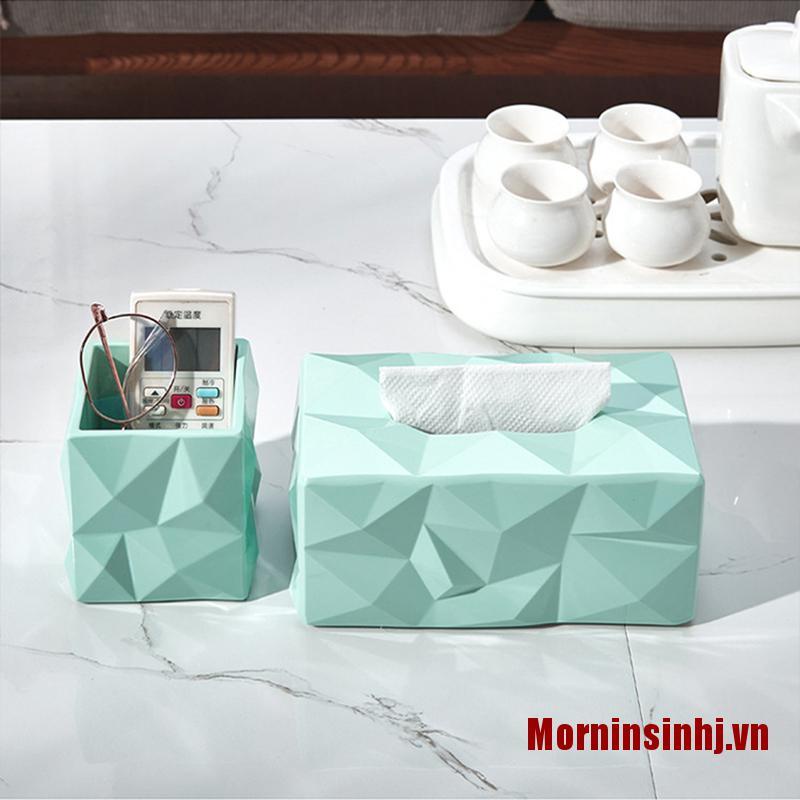✨Morninsinhj Home desktop remote control storage box tissue box creative home decoration